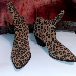 Matisse Suede cheetah cutout bootie